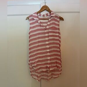 Red and White Striped Bathing Suit Cover Up